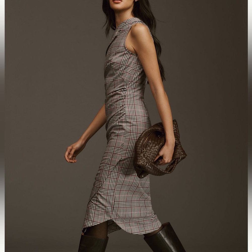 *Anthropologie Maeve One Shoulder Asymmetrical Slim Midi Dress - Picture 2 of 5